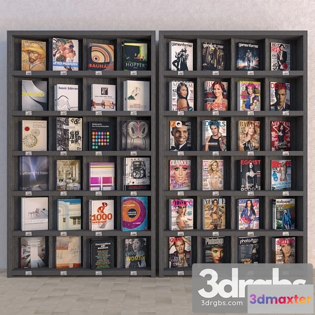 956234 - Display racks with books and magazines - vray material 2