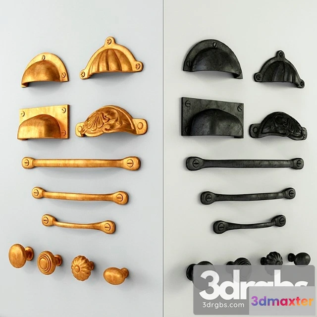 956570 - Vintage kitchen cupboard cabinet door handles & knobs 2