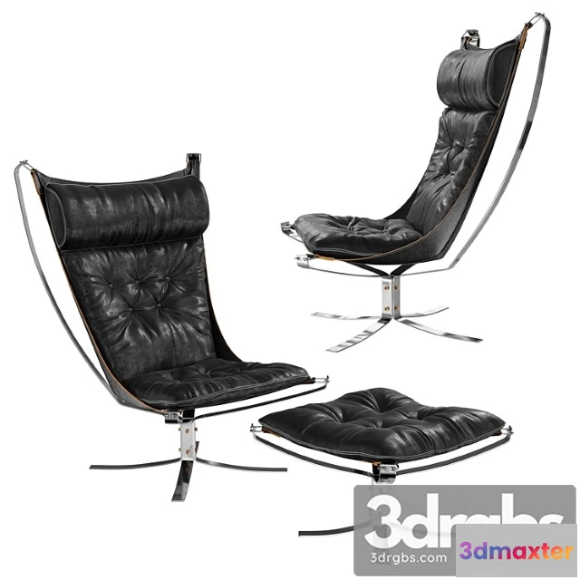 1024548 - Falcon chrome chair & ottoman