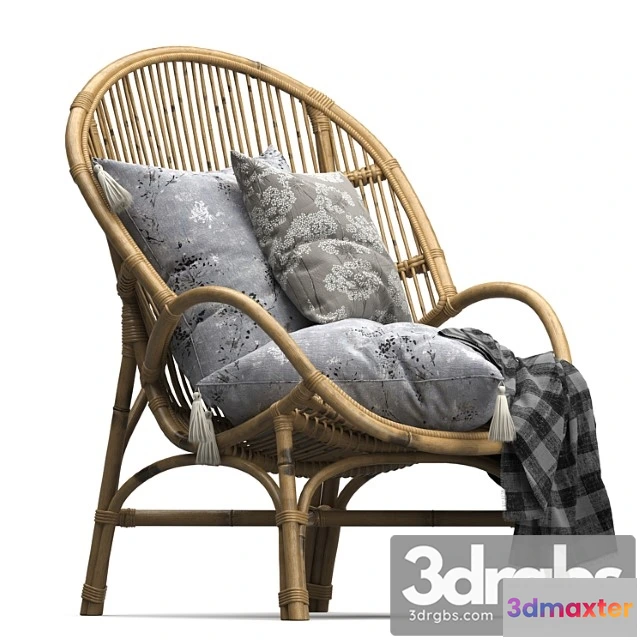 1025750 - Rattan midcentury style armchair