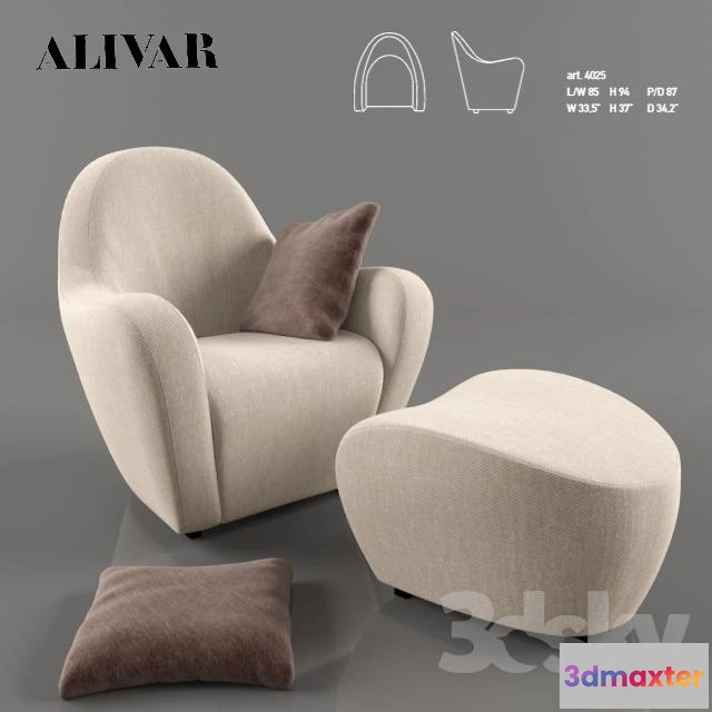 1067562 - FURNITURE - ARMCHAIR 3D MODELS - 560