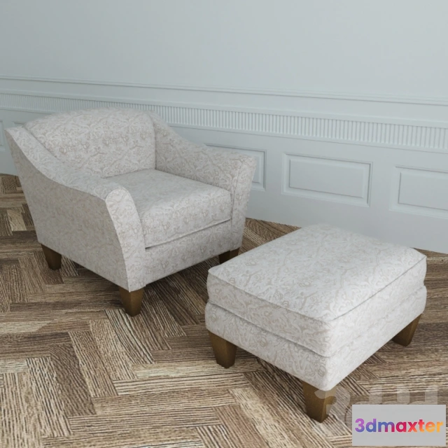 1084844 - La Z Boy Demi Armchair and Pouf - 218401