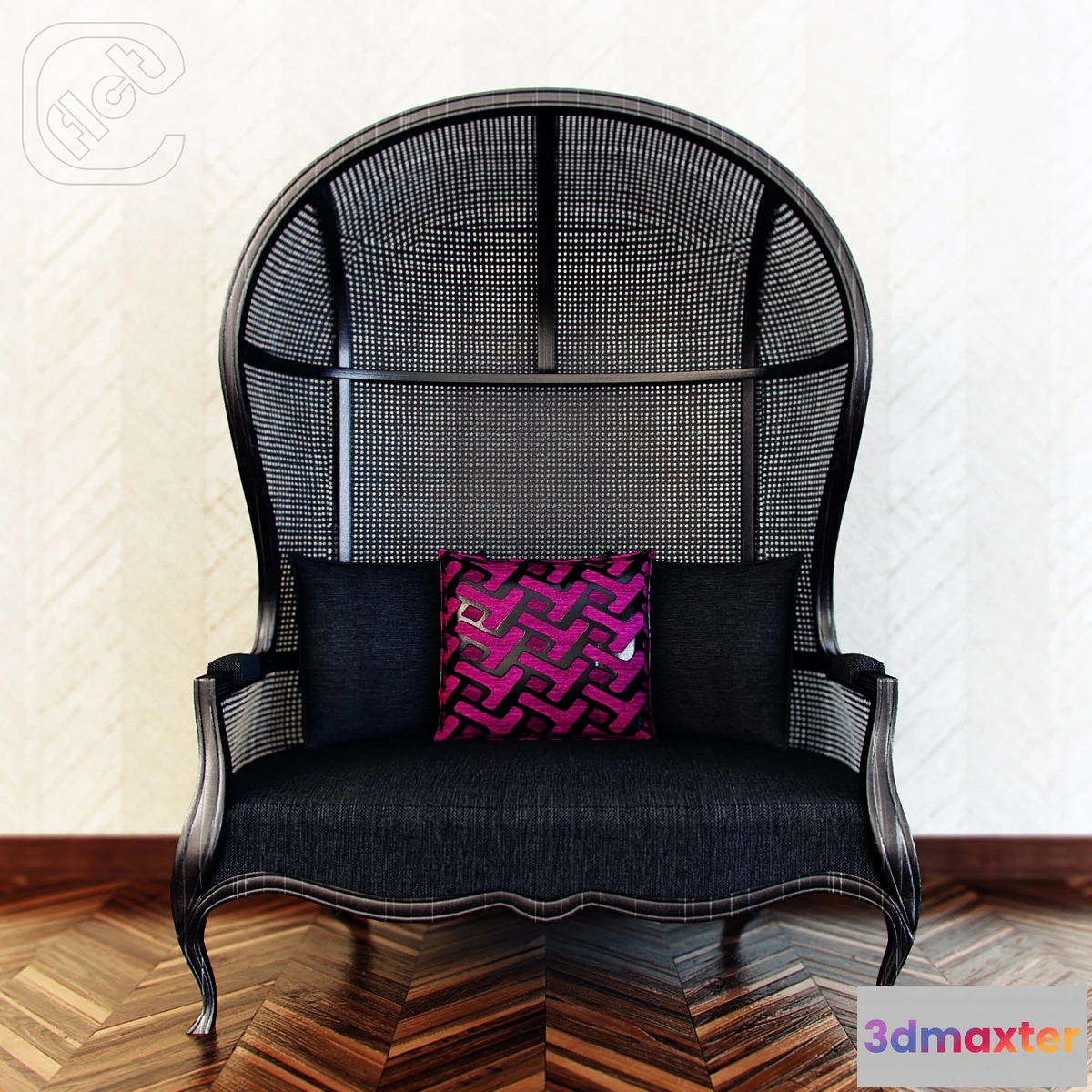 1276154 - Roman Chair Black 3D Max