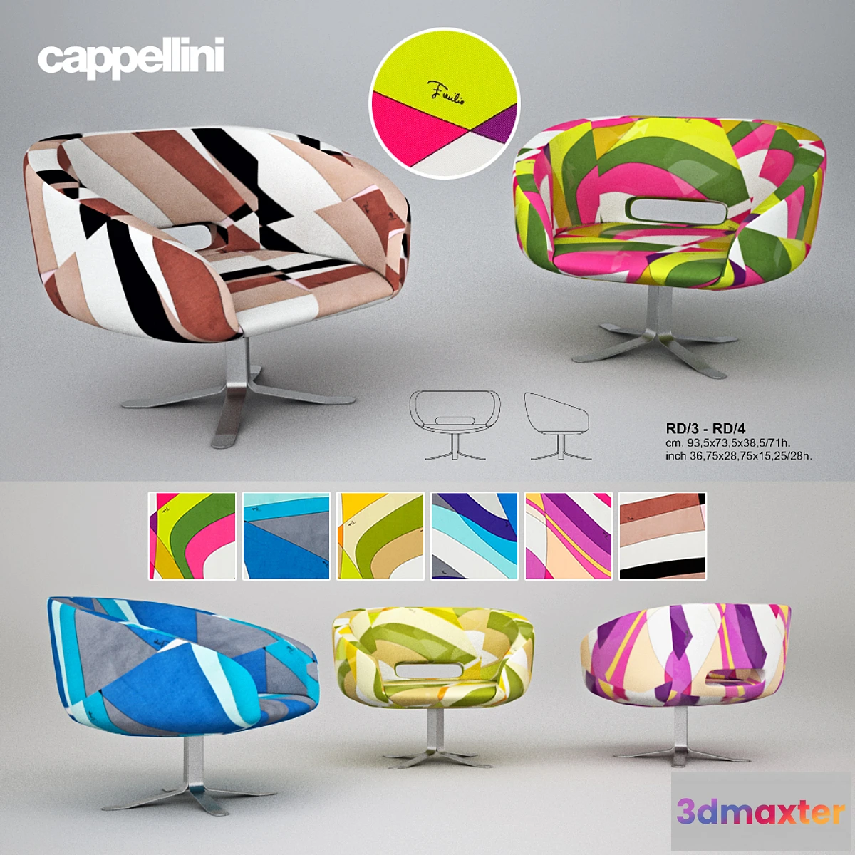 1281056 - Cappellini Rive Droite Armchair 3D Max