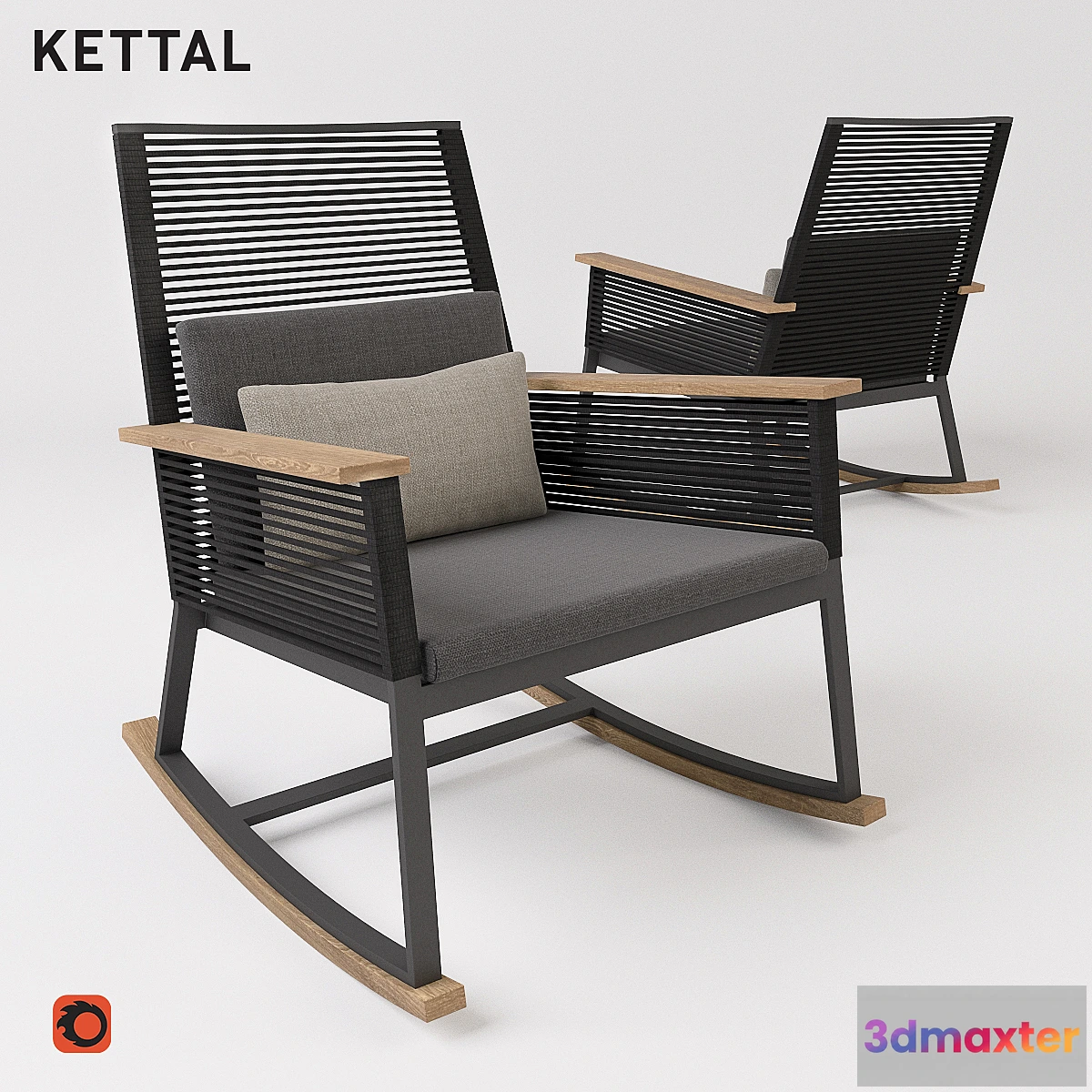1290901 - Kettal Landscape Rocking chair 3D Max