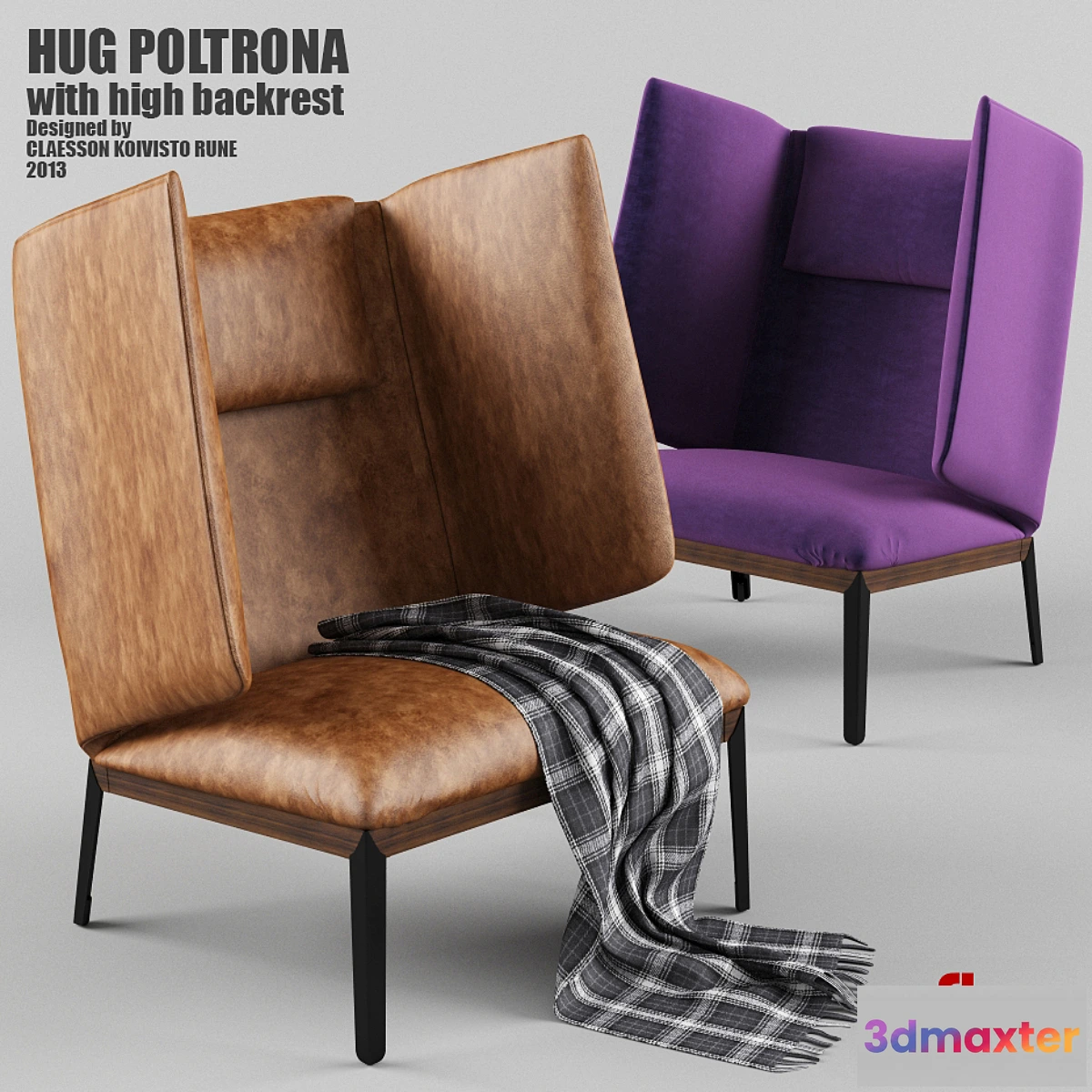 1292935 - HUG POLTRONA with high backrest 3D Max