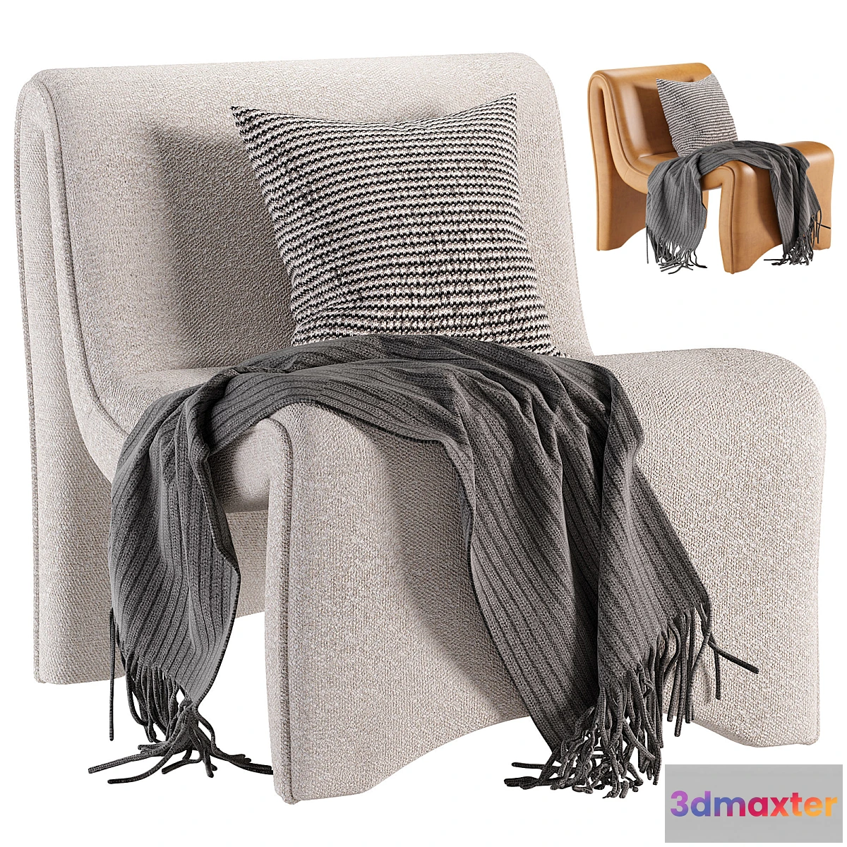 1295703 - Bridgette Cardiff Taupe Chair 3D Max