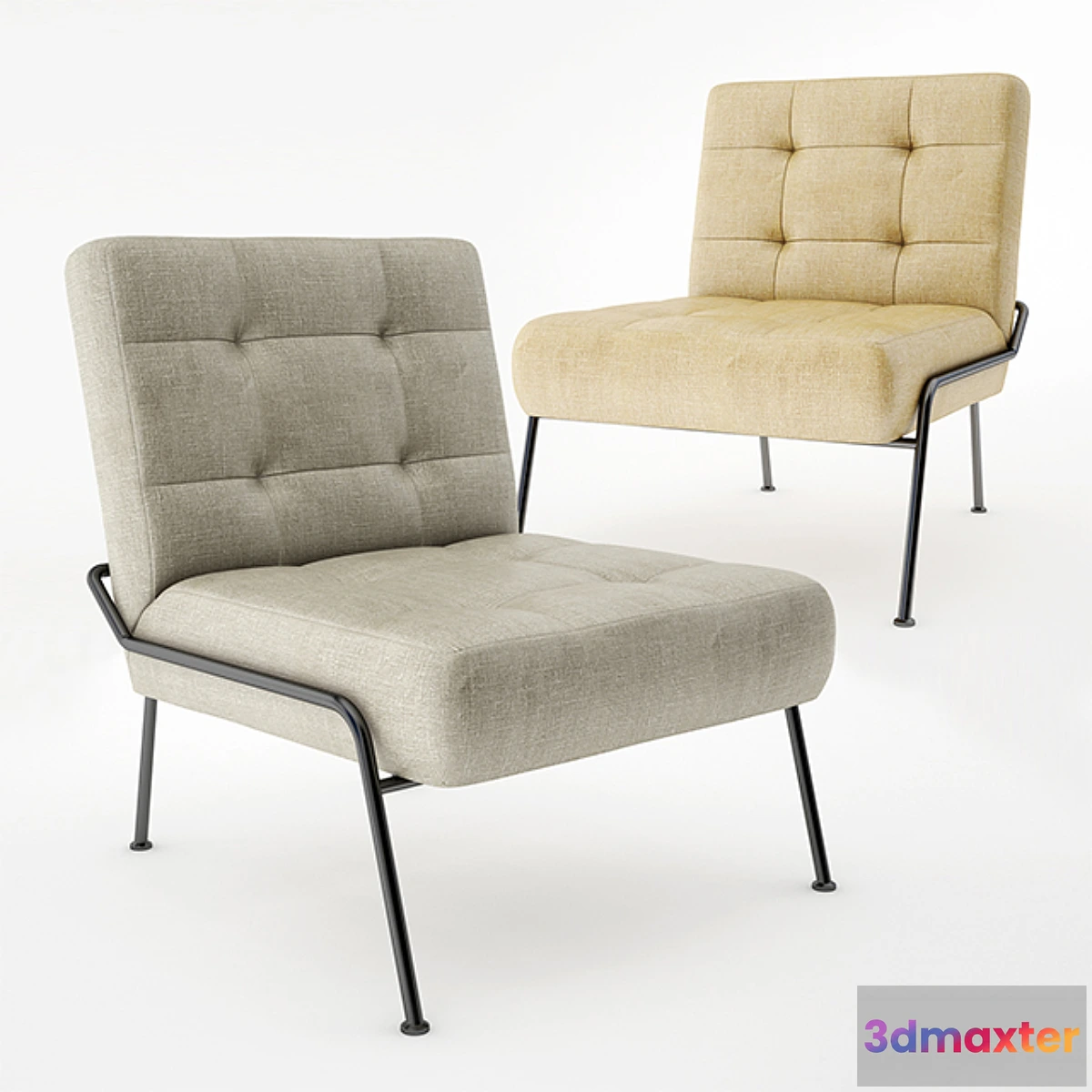 1301286 - Oswald Tufted Slipper Chair 3D Max