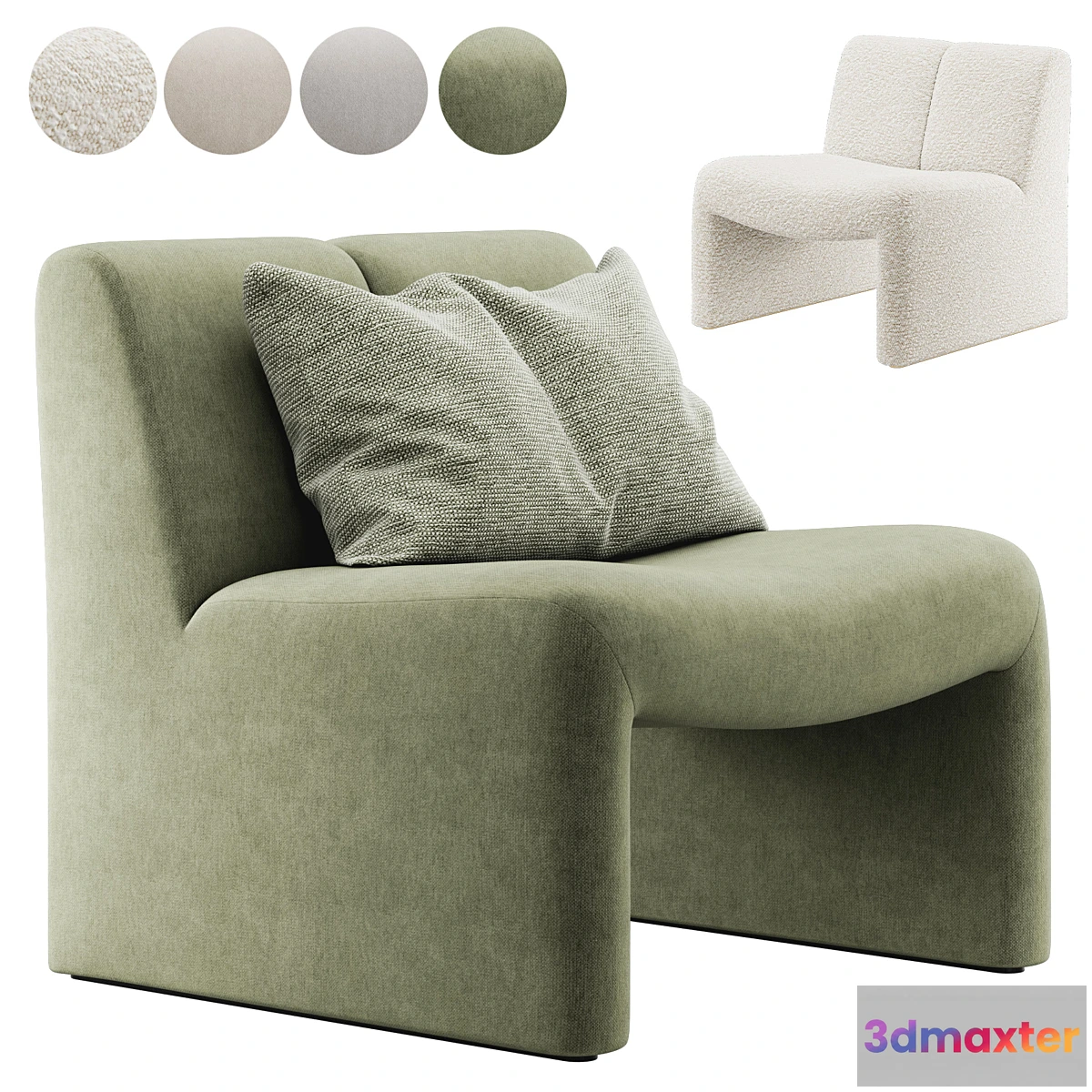 1305768 - Macintosh armchair in boucle by Eichholtz - No.2 3D Max