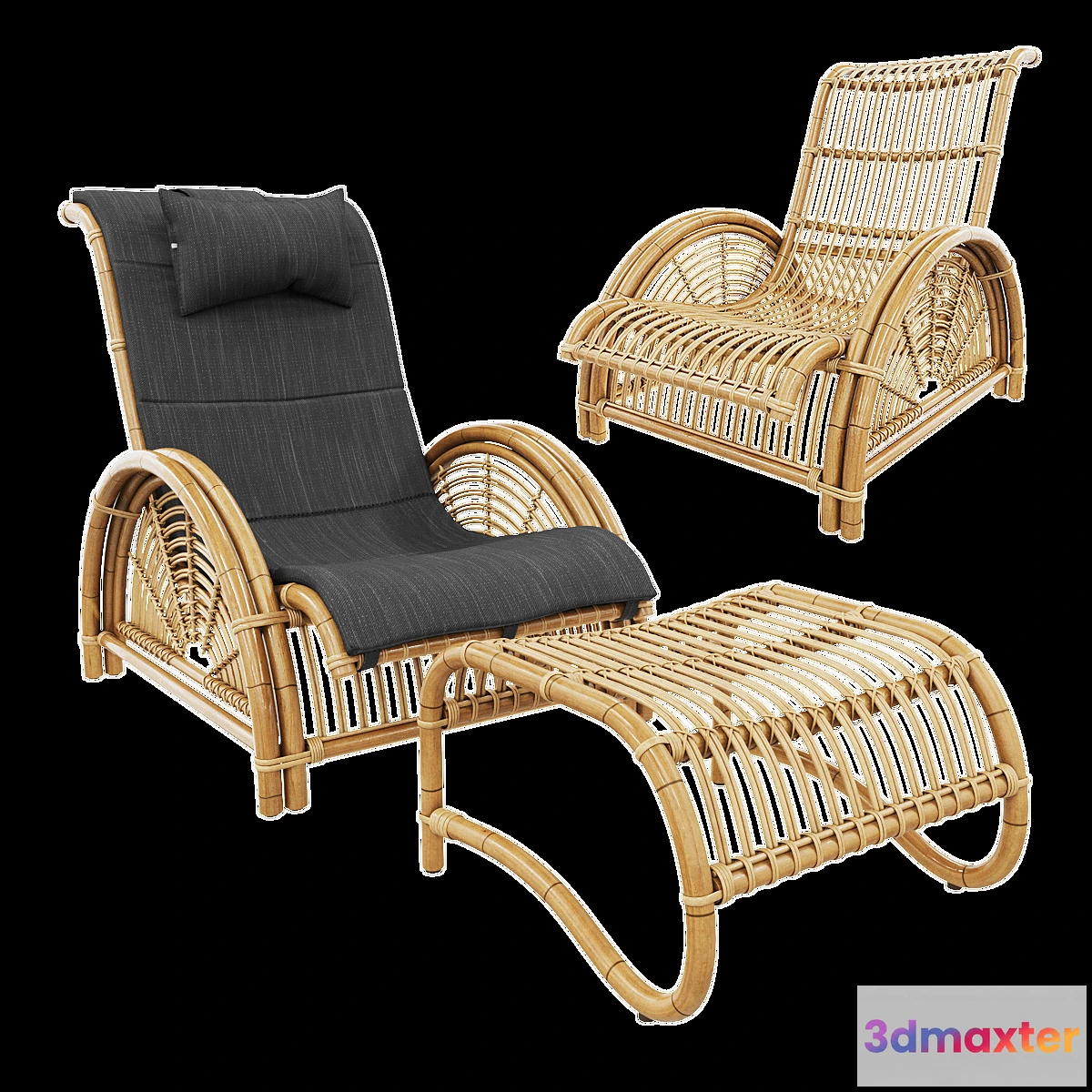 1321129 - Paris Chair and Foot Stool 3D Max