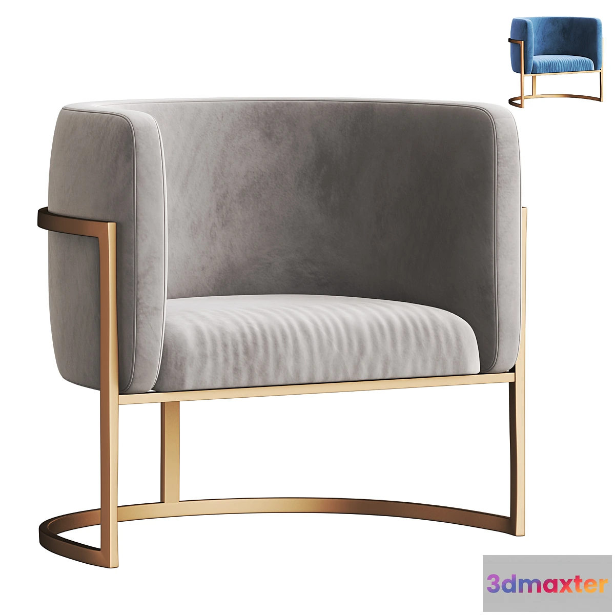 1324335 - Modern Round Brush Microfiber Living 3D Max