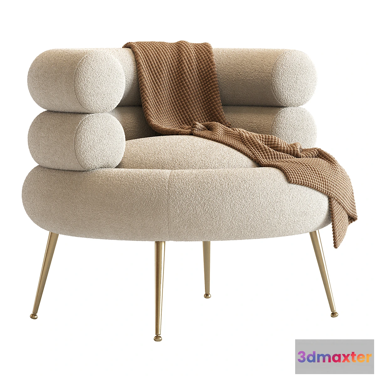 1334237 - White Barrel Lounge Chair - No.2 3D Max