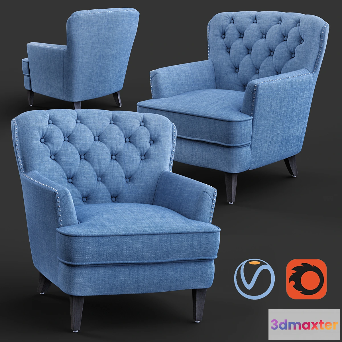 1336579 - Parmelee Wingback Chair 3D Max