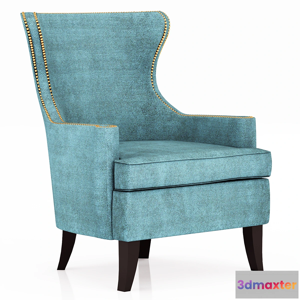 1347786 - Pacific Blue Elliott Wingback Chair 3D Max