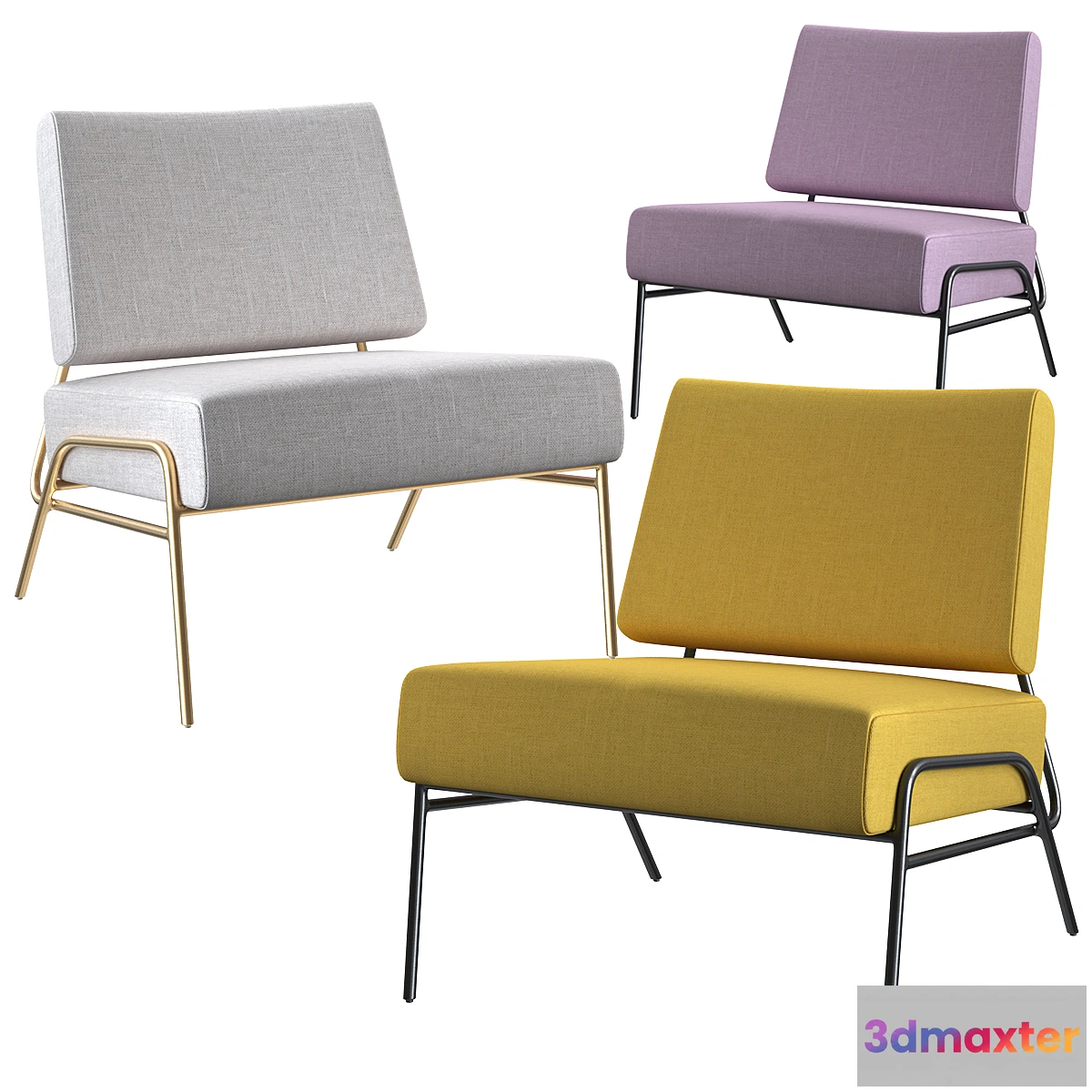 1349555 - West Elm Wire Frame Slipper Chair 3D Max