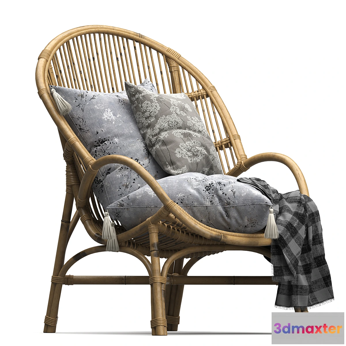 1349966 - Rattan Midcentury Style Armchair 3D Max