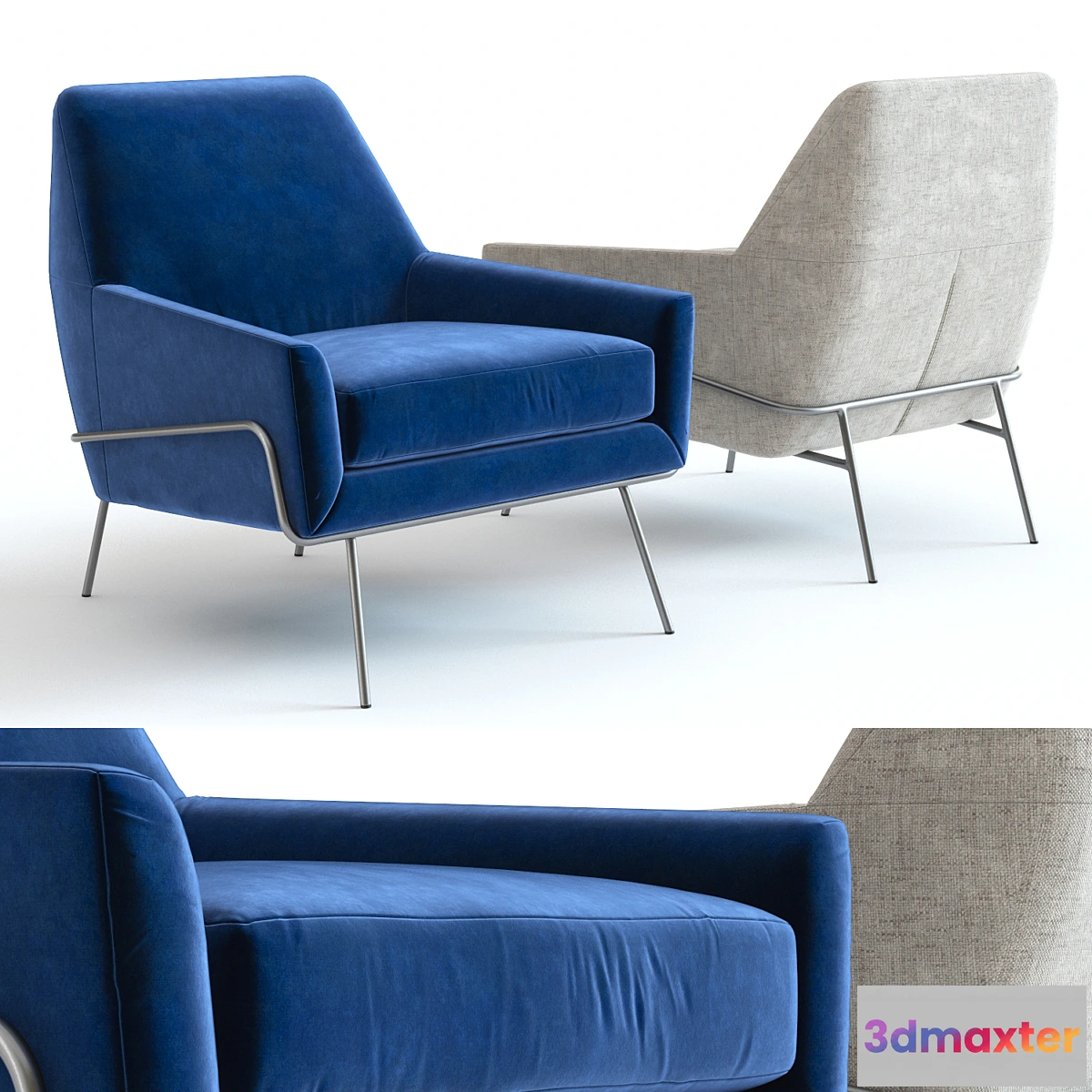 1397716 - West Elm Lucas Wire Base Chair 3D Max