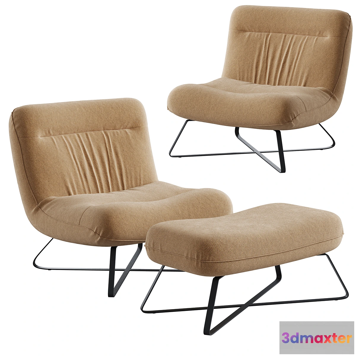 1406444 - Linen armchair Helma 3D Max