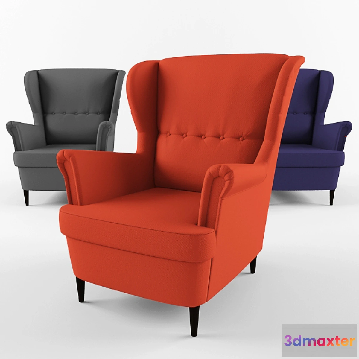 1407492 - STRANDMON Armchair with headrest 3D Max