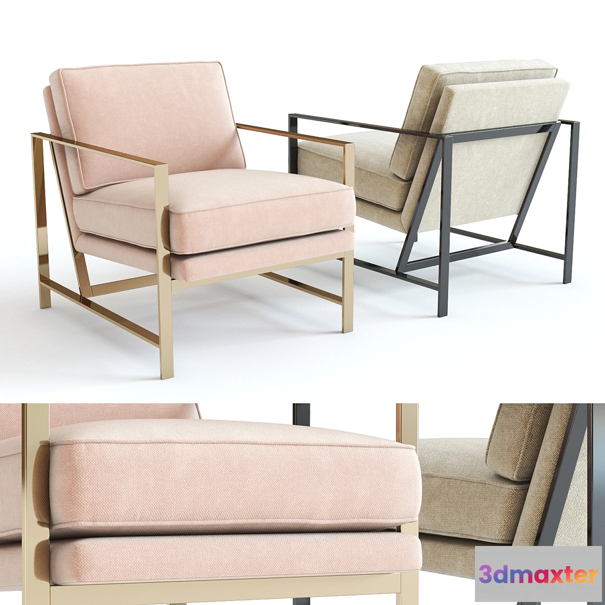 1409350 - West Elm Metal Frame Chair 3D Max