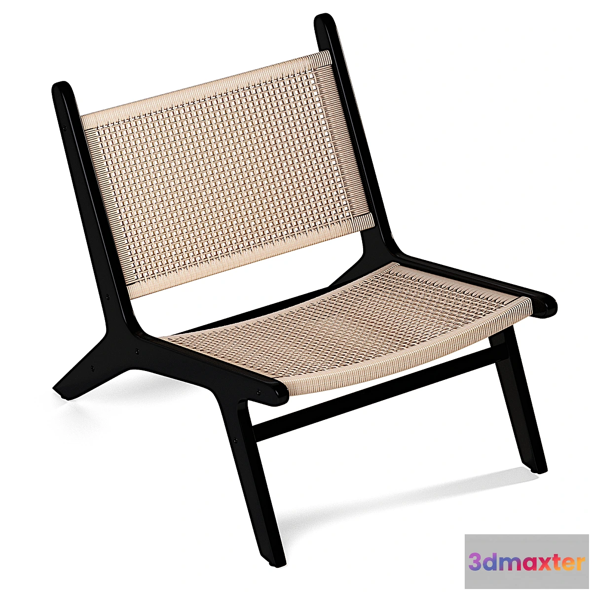 1419848 - Modica Accent Armchair Rattan & Matte Black 3D Max