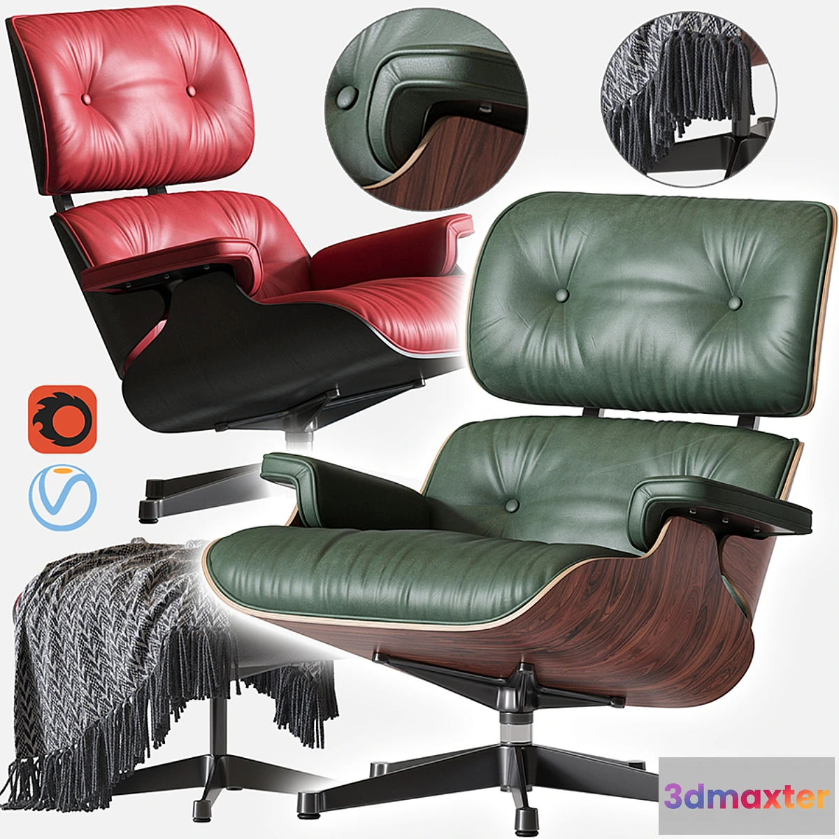 1425592 - Eames Lounge Chair 3D Max