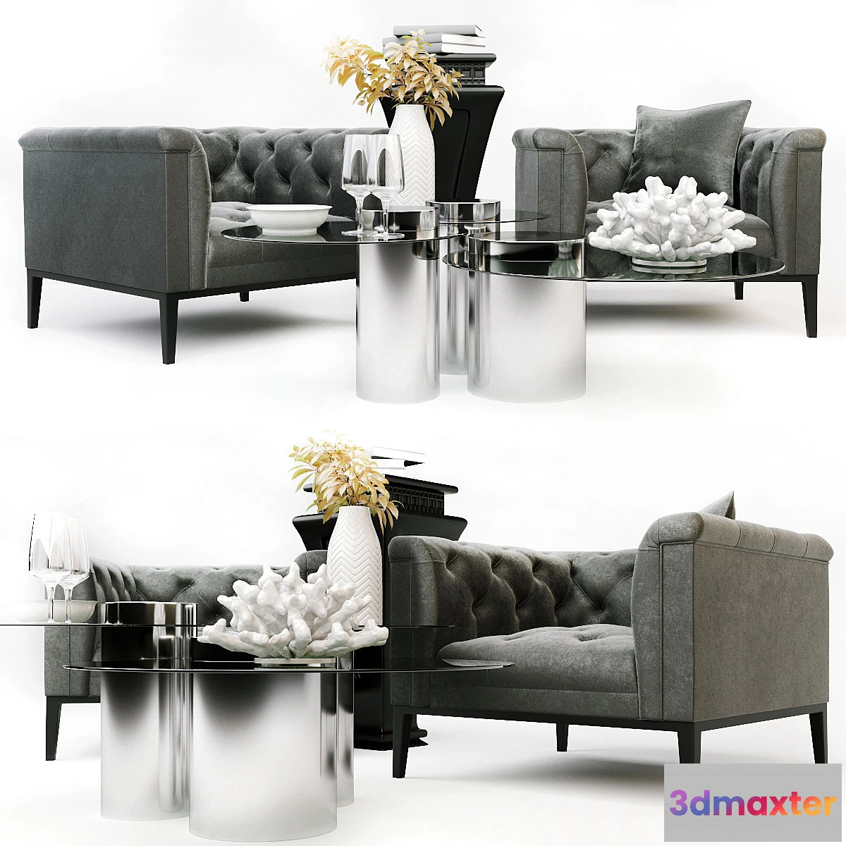 1433482 - Eichholtz Cesare & Table Set 3D Max