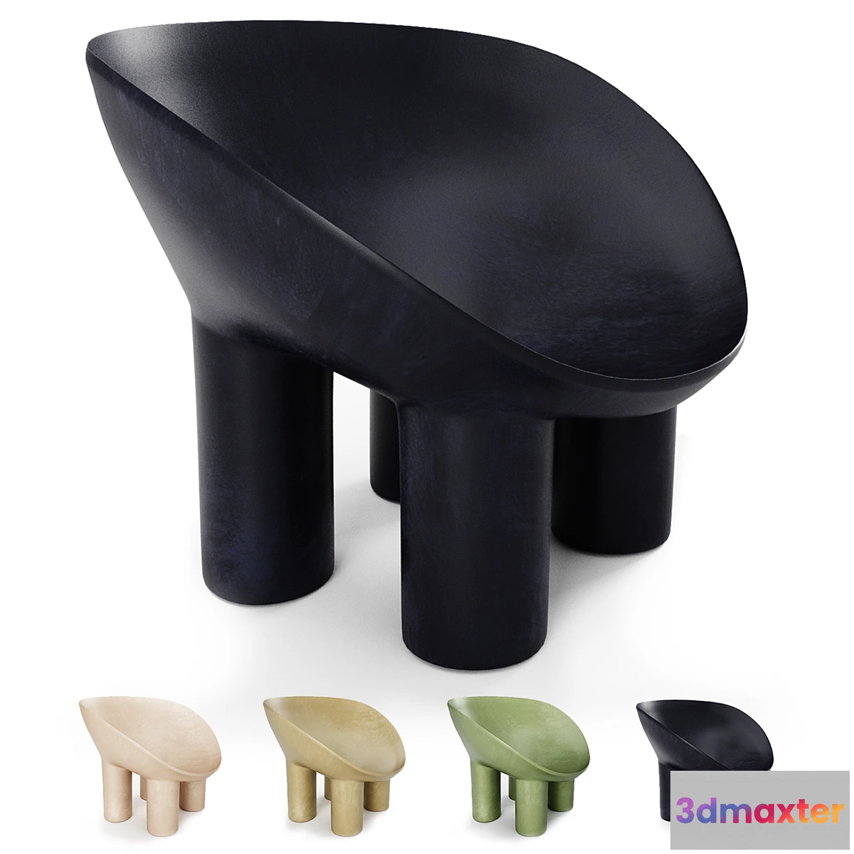 1435094 - Contemporary Raw Fiberglass Chair Roly-Poly Chair by Faye Toogood 3D Max