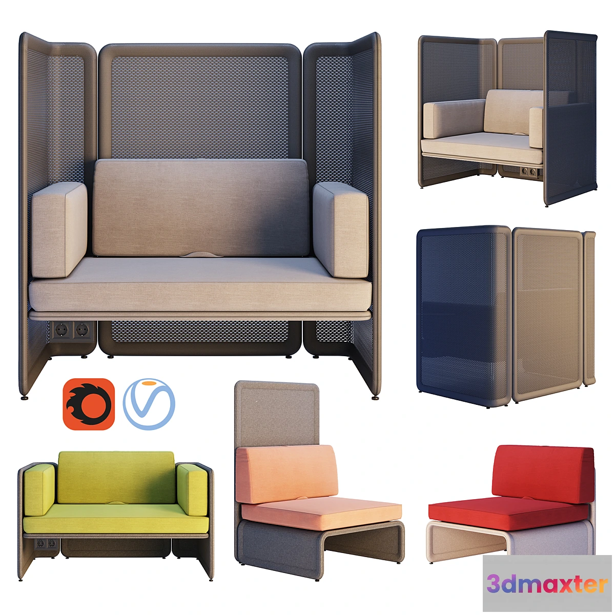 1440696 - Coalesse - Lagunitas Lounge System Chair 3D Max