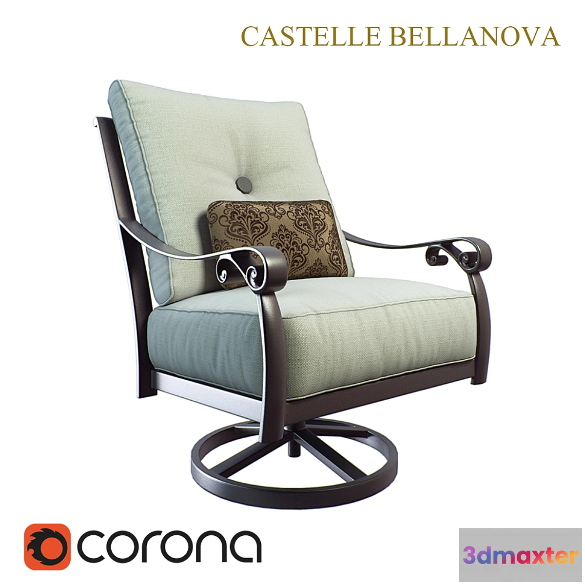 1442774 - Bellanova Cushioned High Back Swivel Lounge Rocker 3D Max