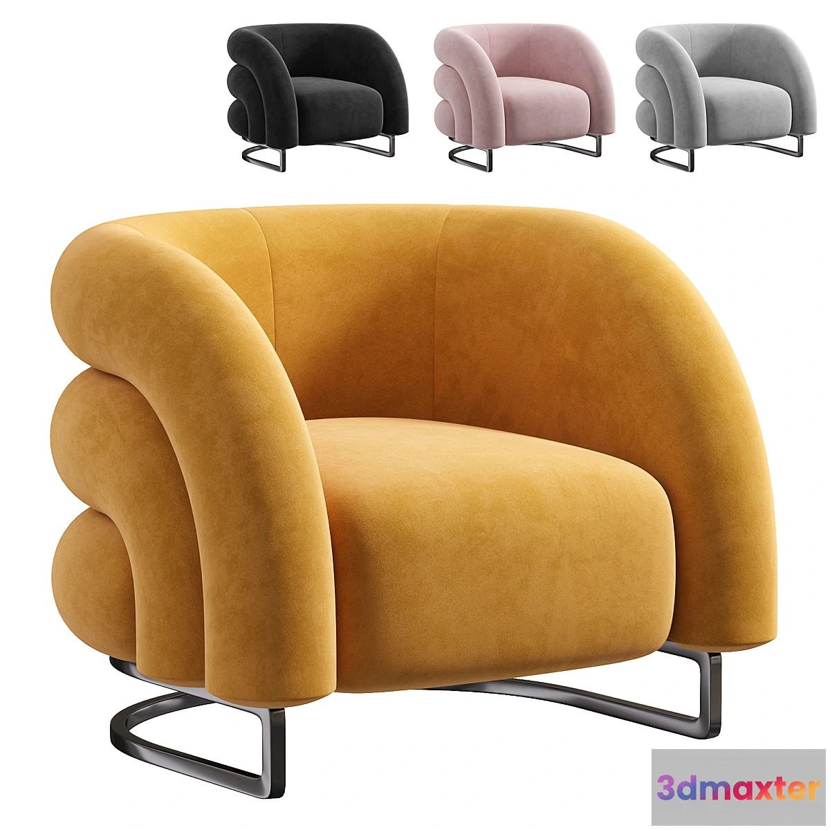 1446510 - Velvet Accent Chair 3D Max