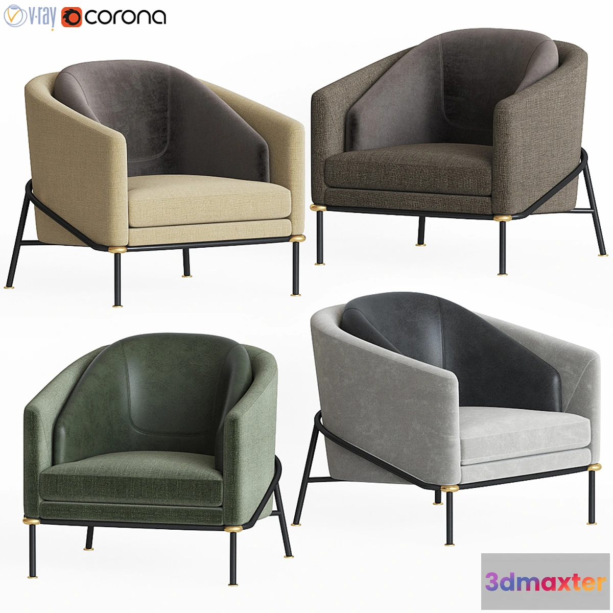 1447876 - Minotti Filnoir Armchair 3D Max