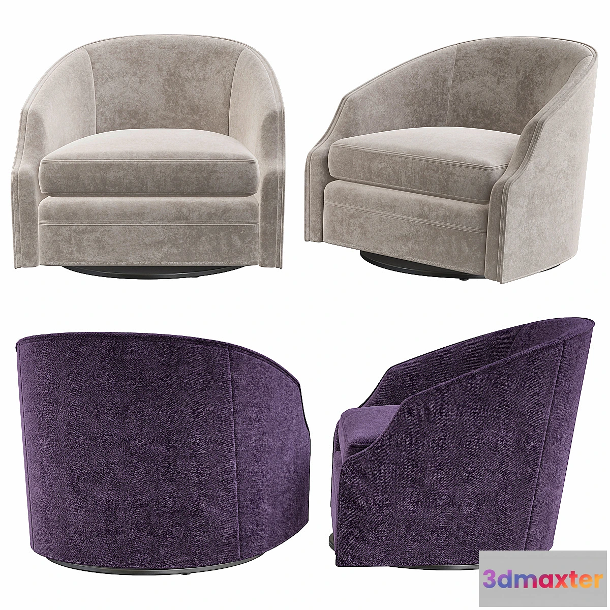 1451992 - SWIVEL CHAIR GUSTAV - Eichholtz 3D Max