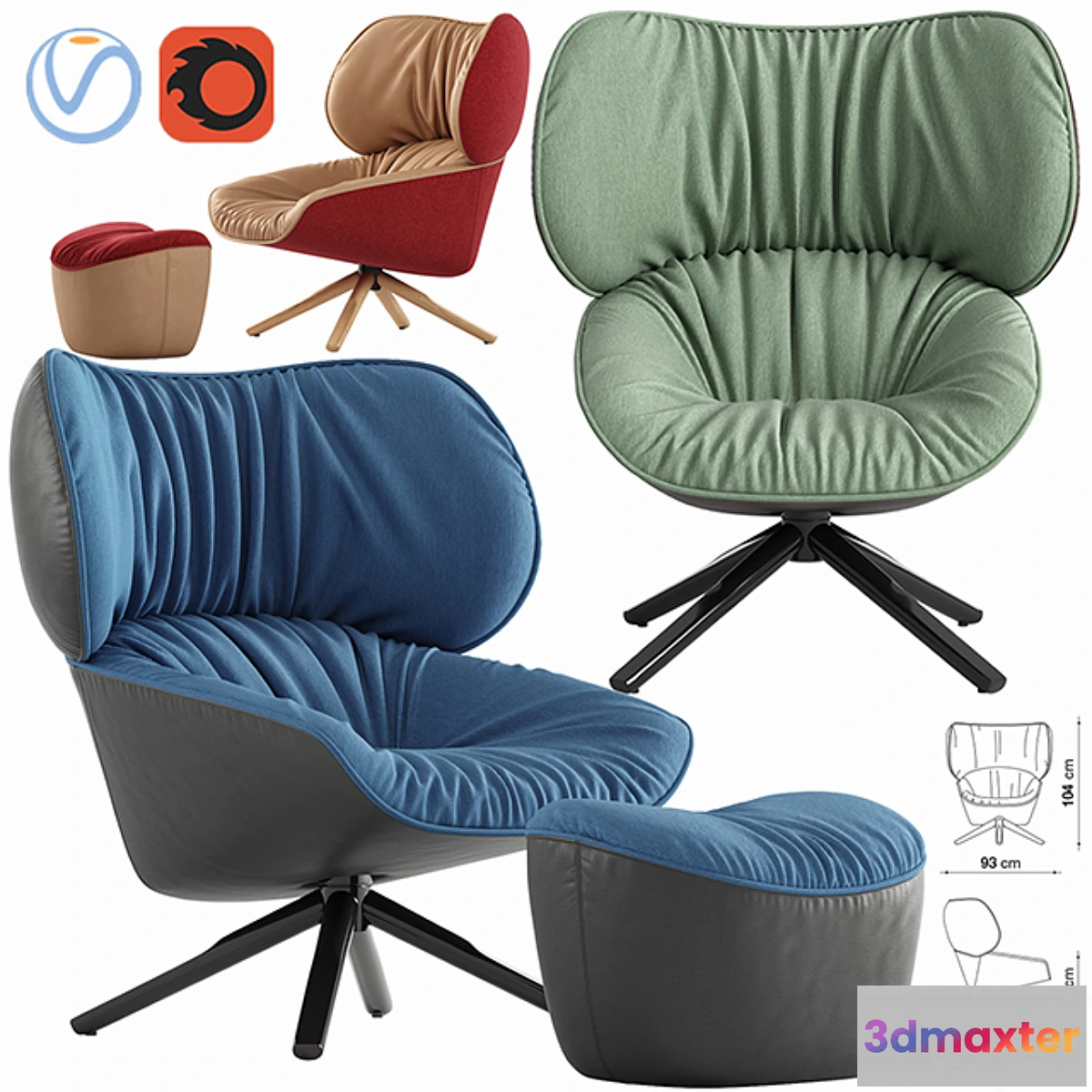 1454974 - Tabano armchair 3D Max