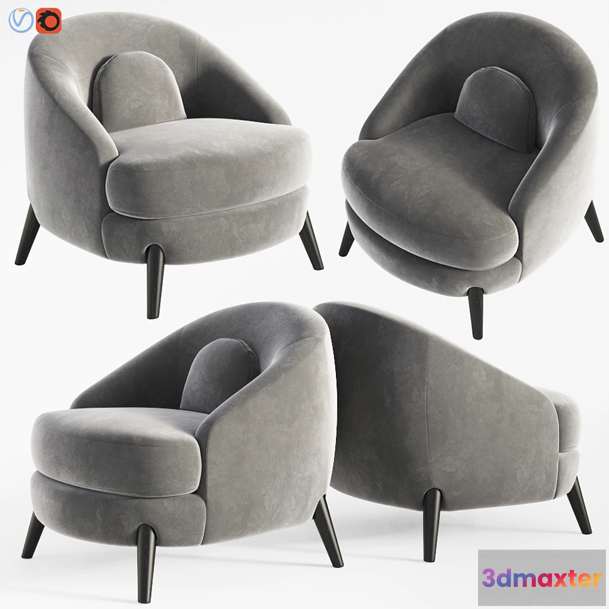 1457938 - Bocca Lounge Chair Josephdirand 3D Max