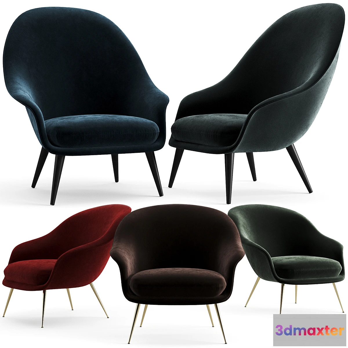 1469892 - Gubi Bat Lounge Chairs 3D Max