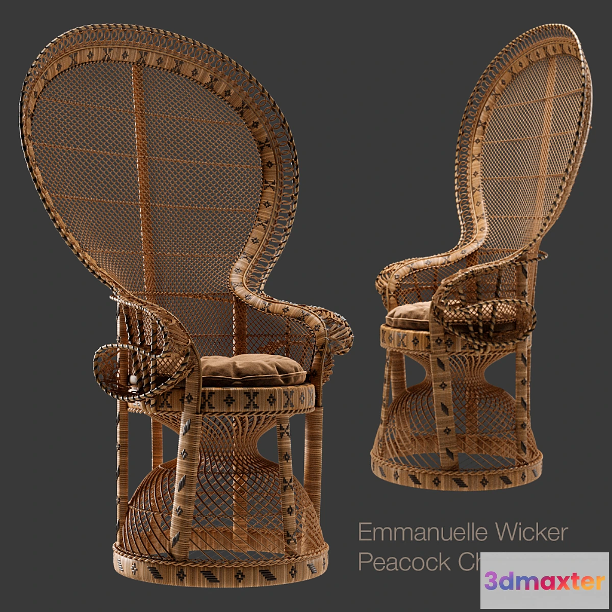 1470970 - Emmanuelle Wicker Peacock Chair 3D Max