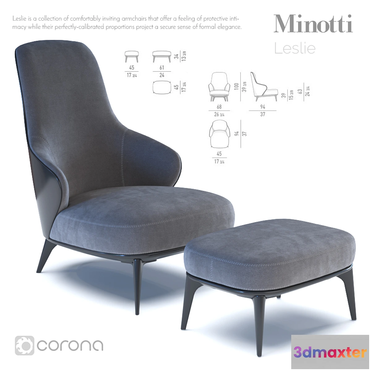 1477632 - Minotti Leslie 3D Max