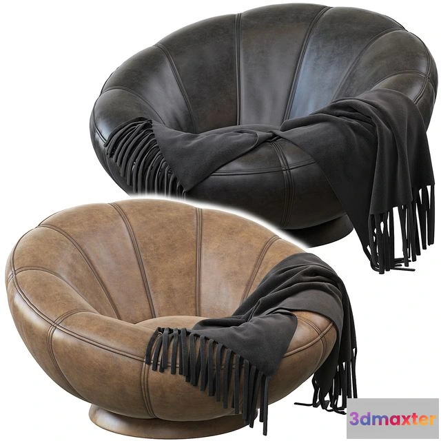 1538616 - Performance Everyday Velvet Gray Groovy Swivel Chair 3D Max