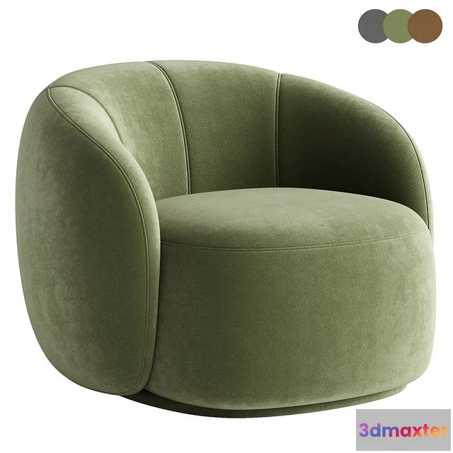 1539100 - Curved Lounge Chair - Merlot 3D Max