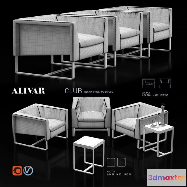 1552983 - Alivar Club set 3D Max