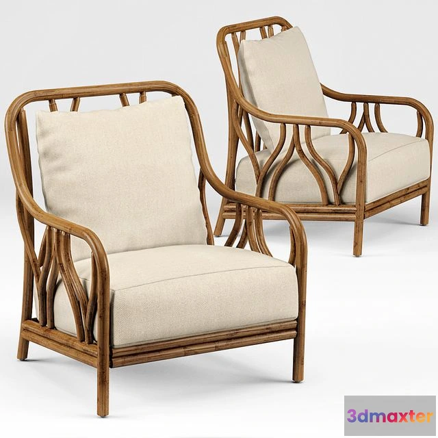 1553101 - Carmela Rattan Pole Wishbone Chair 3D Max