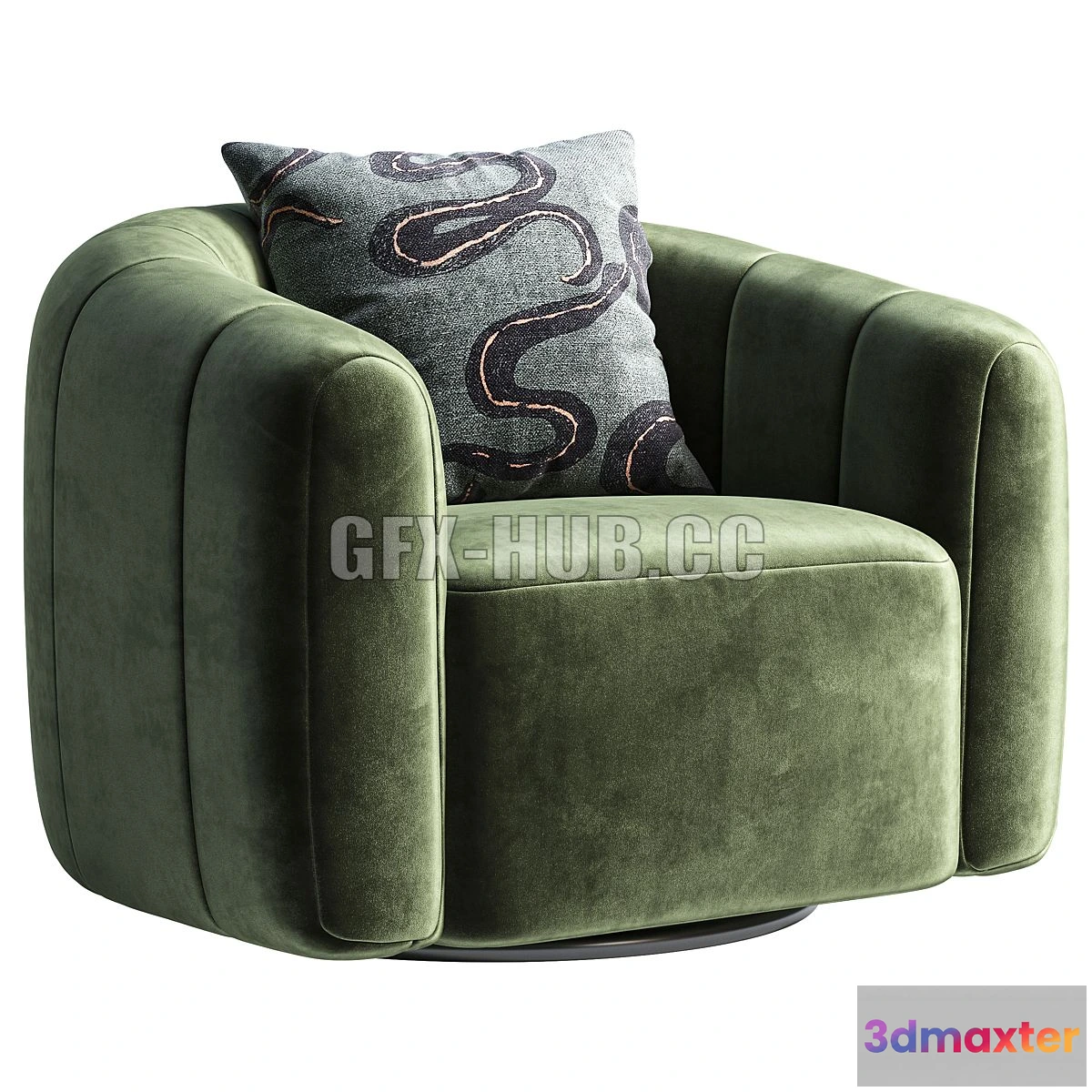1556687 - Swivel Armchair CB2 Fitz 3D Max