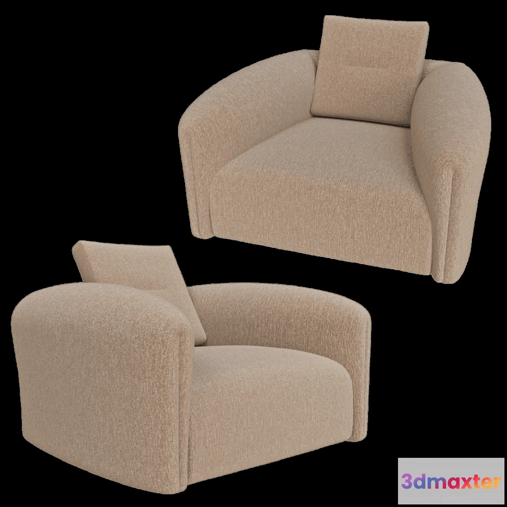 1610364 - IL Loft  - Armchair Quentin Poltrona 3D Max
