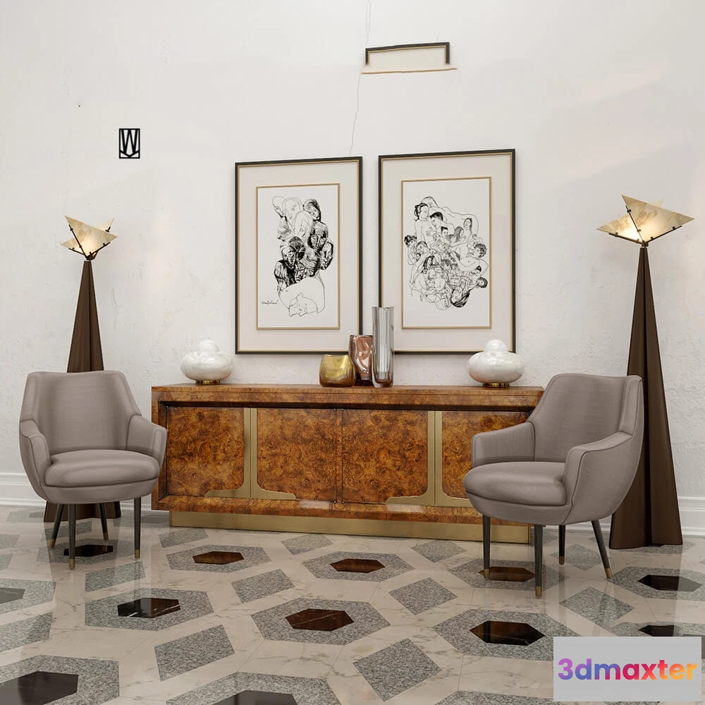 1612280 - furniture - Vintage set 1 3D Max