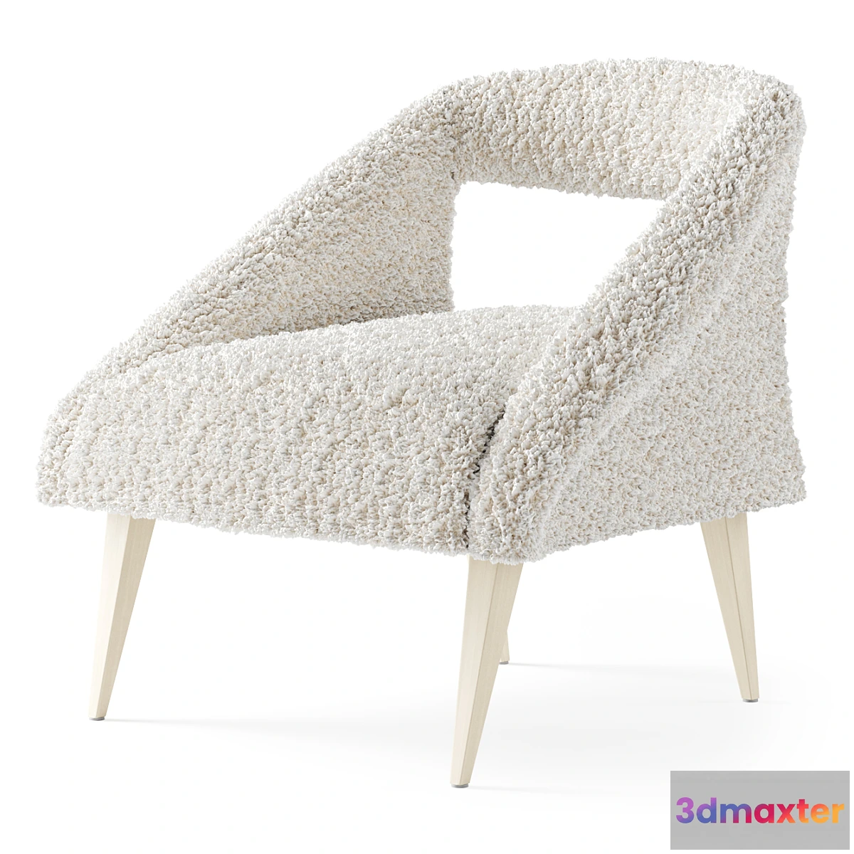 543429 - Retro Barrel Chair _ Fur Chair