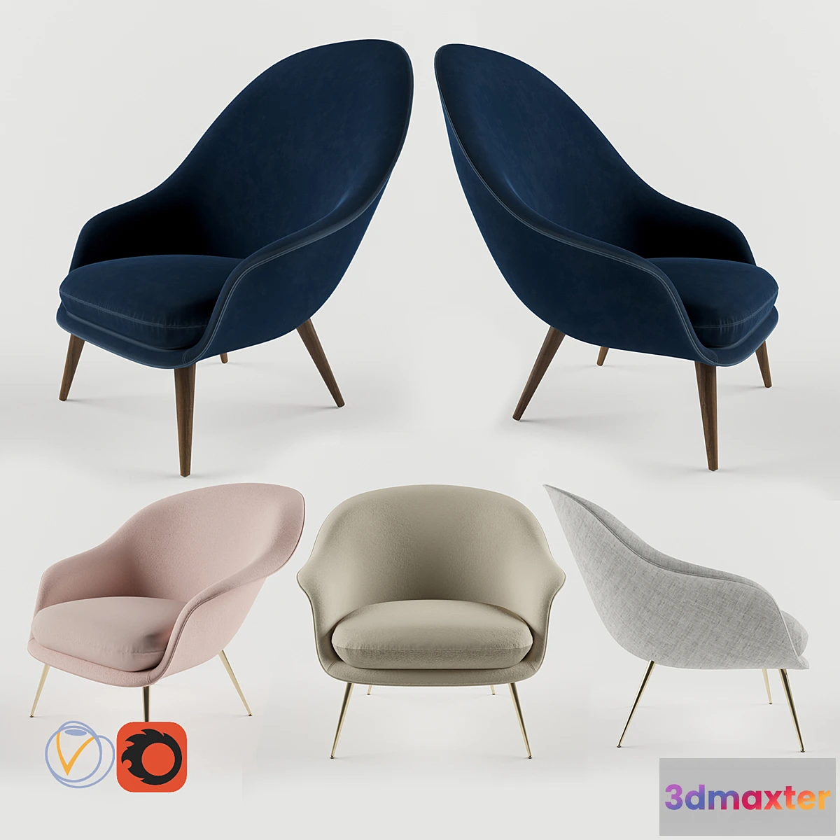 551697 - Gubi Bat Lounge Chair