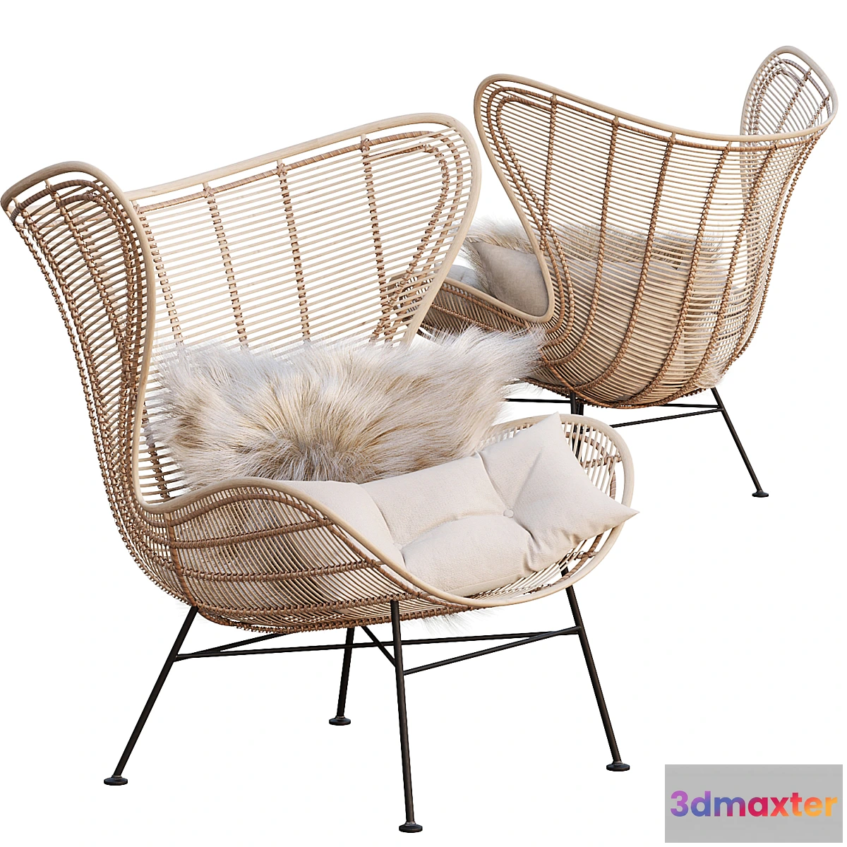 552453 - AVE HK Living Natural Rattan Egg Chair