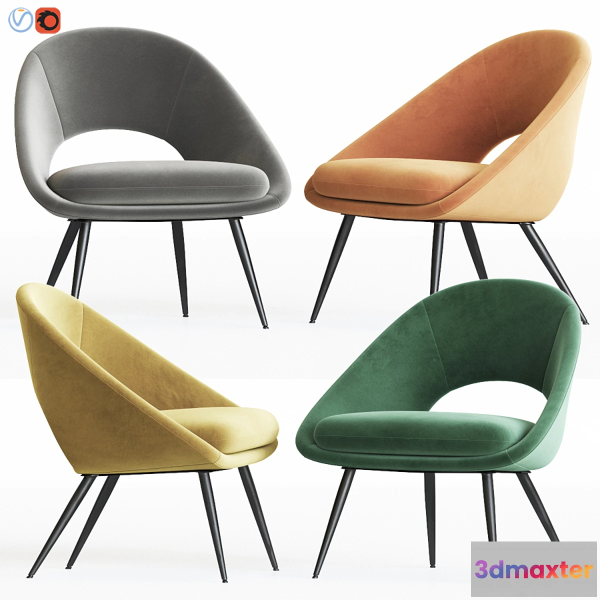 552943 - Rendle Modern Partially Open Accent Armchair