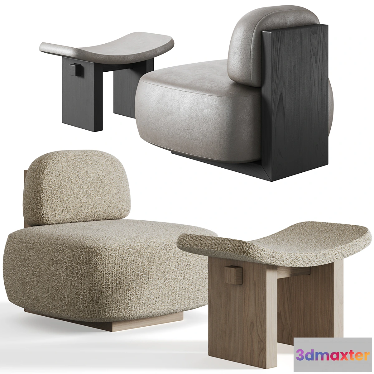 596247 - Yoshida Chair + Nara Stool by Secolo